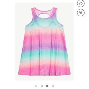NWT Justice Rainbow Ombre Kids Swim Coverup Dress Sz S (7/8)